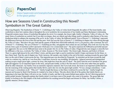 2. how are seasons used in constructing this novel?